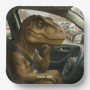 Fantasy Niedlich Dinosaur Autofahrer Auto Pappteller