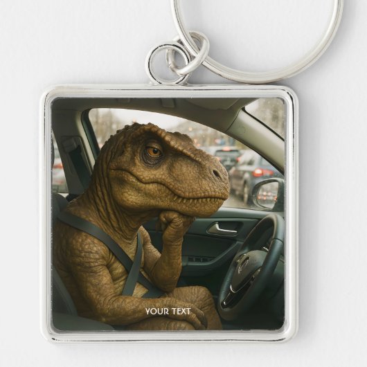 Fantasy Niedlich Dinosaur Autofahrer Auto Schlüsselanhänger (Vorne)
