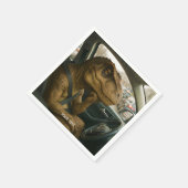 Fantasy Niedlich Dinosaur Autofahrer Auto Serviette (Ecke)