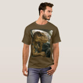 Fantasy Niedlich Dinosaur Autofahrer Auto T-Shirt (Vorne ganz)