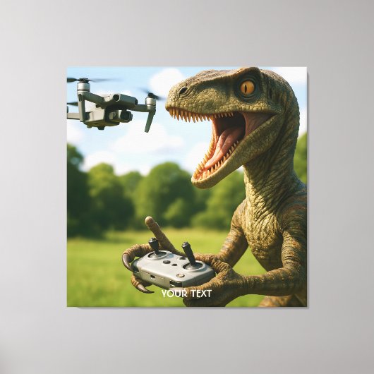 Fantasy Niedlich Dinosaur Drone Forest Leinwanddruck (Vorderseite)