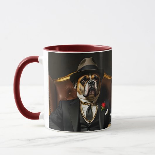 Fantasy Niedlich Dog Black Anzug Tasse (Links)