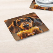 Fantasy Niedlich Dog Hot Dog Rechteckiger Pappuntersetzer (angewinkelt)