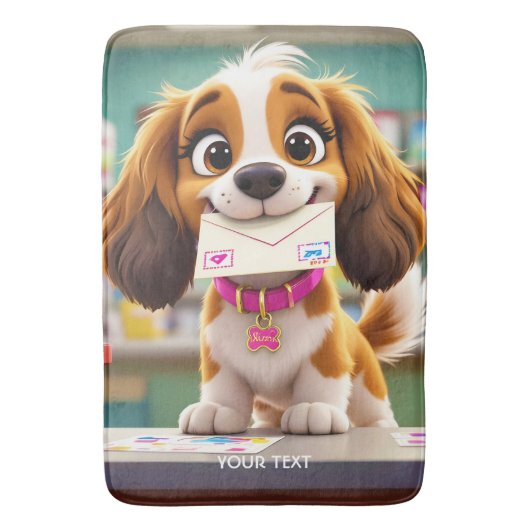 Fantasy Niedlich Dog Post Letter Badematte (Vorderseite Vertikal)