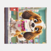 Fantasy Niedlich Dog Post Letter Fleecedecke (Vorderseite (Horizontal))