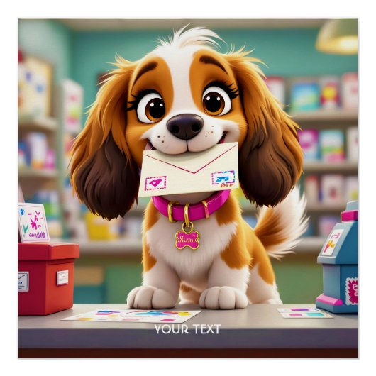 Fantasy Niedlich Dog Post Letter Poster (Vorderseite)