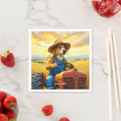 Fantasy Niedlich Dog Traktor Straw Serviette (Beispiel)