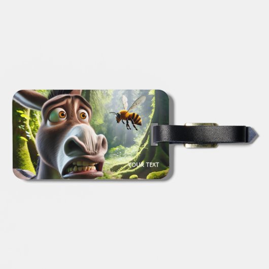 Fantasy Niedlich Donkey Sting Bee Gepäckanhänger (Rückseite horizontal)