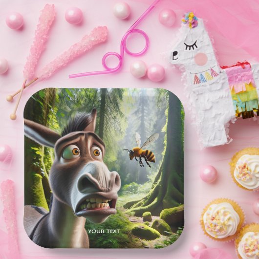 Fantasy Niedlich Donkey Sting Bee Pappteller (Party)