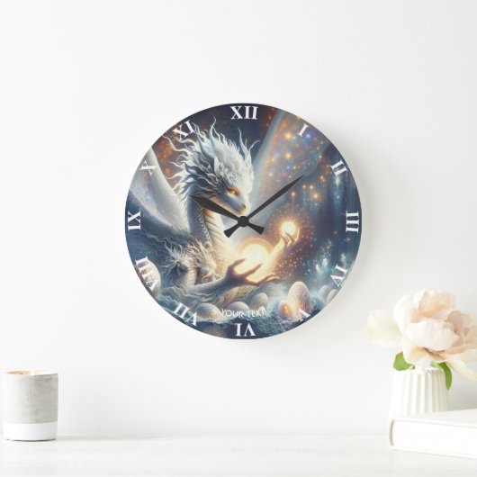 Fantasy Niedlich Dragon Light Eggs Große Wanduhr (Zuhause)