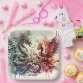 Fantasy Niedlich Dragon Phoenix Ink Pappteller (Party)