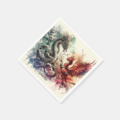 Fantasy Niedlich Dragon Phoenix Ink Serviette (Ecke)