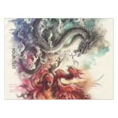 Fantasy Niedlich Dragon Phoenix Ink Tischdecke (Vorderseite (Horizontal))