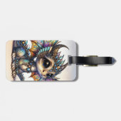 Fantasy Niedlich Dragon Stached Glass Gepäckanhänger (Rückseite horizontal)