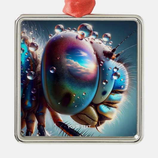 Fantasy Niedlich Dragonfly Macro Foto Ornament Aus Metall (Vorne)