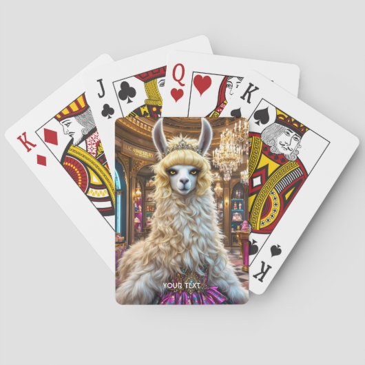 Fantasy Niedlich Drama Llama Queen Spielkarten (Rückseite)