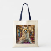 Fantasy Niedlich Drama Llama Queen Tragetasche (Rückseite)