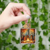 Fantasy Niedlich Drei Herbsthunde Schlüsselanhänger (Hand)