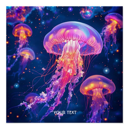 Fantasy Niedlich Driving Jellyfish Sea Poster (Vorderseite)