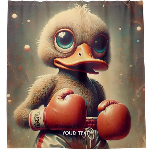 Fantasy Niedlich Duck Boxing Gloves Duschvorhang (Vorderseite)