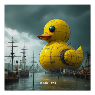 Fantasy Niedlich Duck War Ship Poster