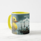 Fantasy Niedlich Duck War Ship Tasse (Vorderseite Links)