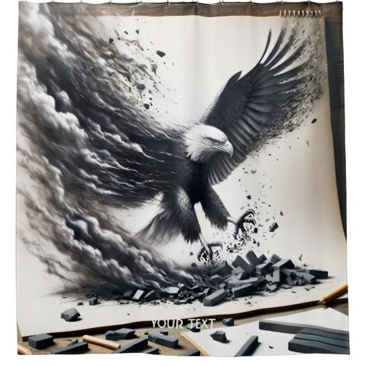 Fantasy Niedlich Eagle Stirs Paper Duschvorhang (Vorderseite)