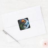 Fantasy Niedlich Earth Yang Quadratischer Aufkleber (Umschlag)