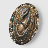 Fantasy Niedlich Eggs Schlange Schmuck Große Wanduhr (Winkel)