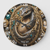 Fantasy Niedlich Eggs Schlange Schmuck Große Wanduhr (Vorderseite)