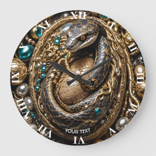 Fantasy Niedlich Eggs Schlange Schmuck Große Wanduhr (Vorderseite)