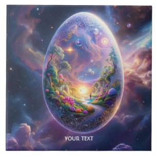 Fantasy Niedlich Ei Floating Space Fliese