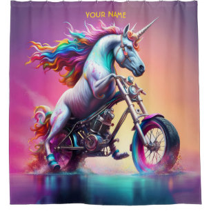 Fantasy Niedlich Einhorn Reiten Duschvorhang