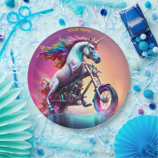 Fantasy Niedlich Einhorn Reiten Pappteller (Party)