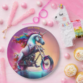 Fantasy Niedlich Einhorn Reiten Pappteller (Party)