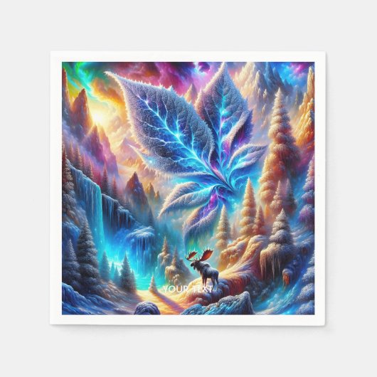 Fantasy Niedlich Elch Leaf Colors Serviette (Vorderseite)