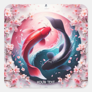 Fantasy Niedlich Elegant Yin Yang Quadratischer Aufkleber