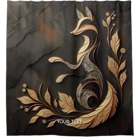 Fantasy Niedlich Elegante Fox Zeichnend Duschvorhang (Vorderseite)