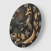 Fantasy Niedlich Elegante Fox Zeichnend Große Wanduhr (Winkel)