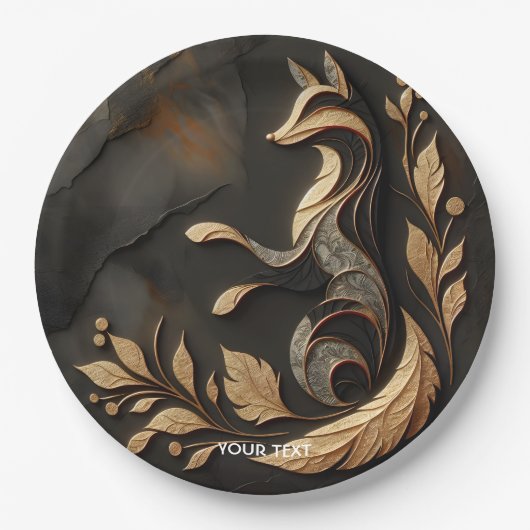 Fantasy Niedlich Elegante Fox Zeichnend Pappteller (Vorderseite)