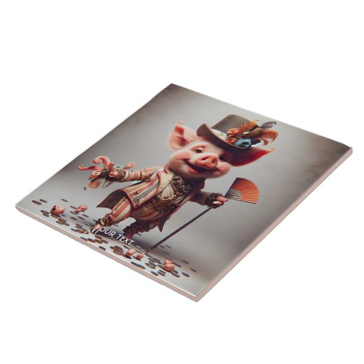 Fantasy Niedlich Elegante Nice Pig Fliese (Seite)