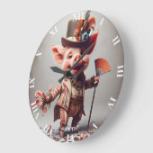 Fantasy Niedlich Elegante Nice Pig Große Wanduhr (Winkel)