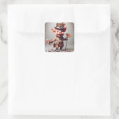 Fantasy Niedlich Elegante Nice Pig Quadratischer Aufkleber (Tasche)