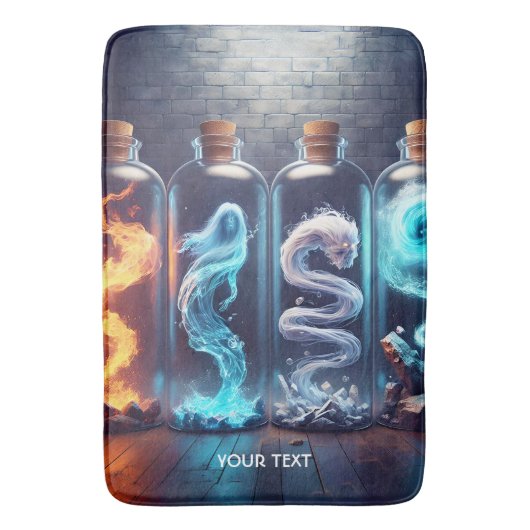 Fantasy Niedlich Elements Glasflaschen Badematte (Vorderseite Vertikal)
