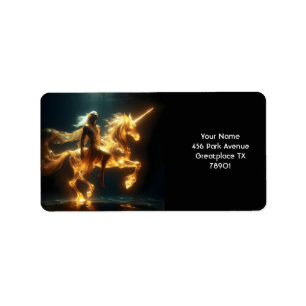 Fantasy Niedlich Ethereal Unterwasser Einhorn Adressaufkleber