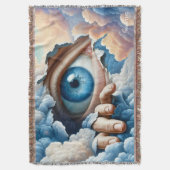 Fantasy Niedlich Eye Clouds Hand Decke (Vorderseite Vertikal)