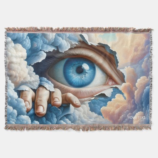 Fantasy Niedlich Eye Clouds Hand Decke (Vorderseite)