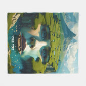 Fantasy Niedlich Face Meadow Blume Fleecedecke (Vorderseite (Horizontal))