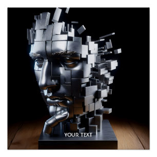 Fantasy Niedlich Face Metal Skulptur Poster