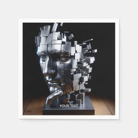 Fantasy Niedlich Face Metal Skulptur Serviette (Vorderseite)